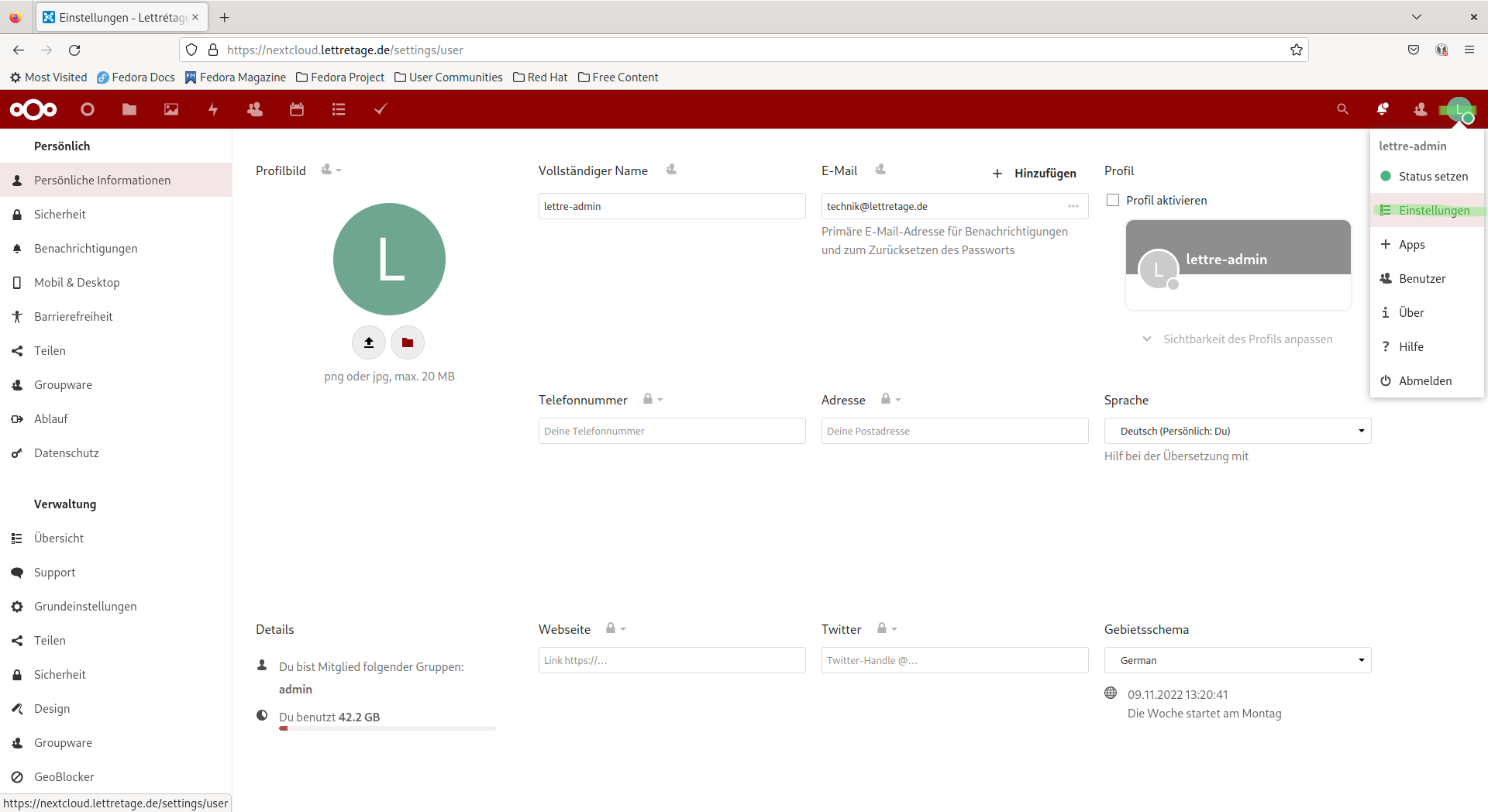 nextcloud-einstellungen