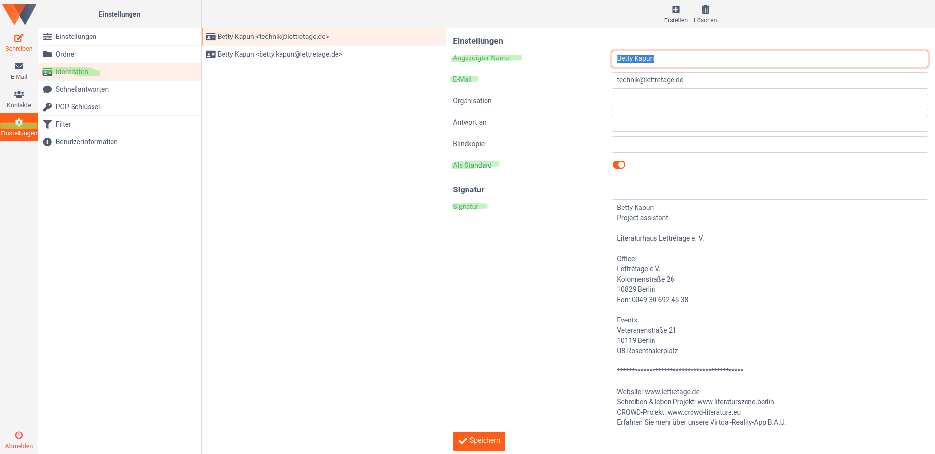 webmail-identitäten